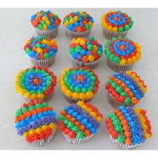 CupCakes with Rainbow Buttercream ($45 per dozen) (D,V)